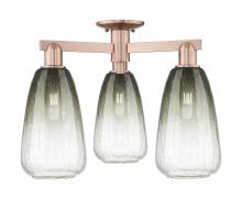 Innovations Lighting 716-3F-AC-G480-6SL - Brookhaven Almond - 3 Light - 6 inch - Antique Copper - Semi-Flush Mount