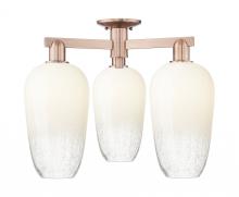 Innovations Lighting 716-3F-AC-G484-7OP - Brookhaven Flute - 3 Light - 6 inch - Antique Copper - Semi-Flush Mount