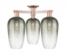 Innovations Lighting 716-3F-AC-G484-7SL - Brookhaven Flute - 3 Light - 6 inch - Antique Copper - Semi-Flush Mount