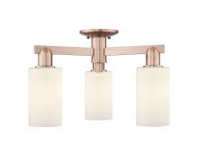 Innovations Lighting 716-3F-AC-G801 - Clymer - 3 Light - 21 inch - Antique Copper - Semi-Flush Mount