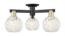 Innovations Lighting 716-3F-BAB-G1216-6WM - White Mouchette - 3 Light - 24 inch - Black Antique Brass - Semi-Flush Mount