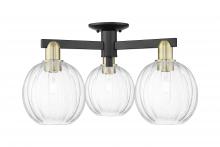 Innovations Lighting 716-3F-BAB-G458-7CL - Preston Globe - 3 Light - 6 inch - Black Antique Brass - Semi-Flush Mount