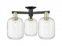 Innovations Lighting 716-3F-BAB-G460-7CL - Preston Cylinder - 3 Light - 6 inch - Black Antique Brass - Semi-Flush Mount