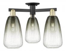 Innovations Lighting 716-3F-BAB-G480-6SL - Brookhaven Almond - 3 Light - 6 inch - Black Antique Brass - Semi-Flush Mount