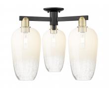 Innovations Lighting 716-3F-BAB-G484-7OP - Brookhaven Flute - 3 Light - 6 inch - Black Antique Brass - Semi-Flush Mount