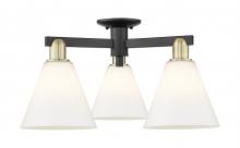Innovations Lighting 716-3F-BAB-GBC-81 - Berkshire Glass - 3 Light - 26 inch - Black Antique Brass - Semi-Flush Mount