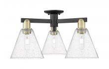 Innovations Lighting 716-3F-BAB-GBC-84 - Berkshire Glass - 3 Light - 26 inch - Black Antique Brass - Semi-Flush Mount