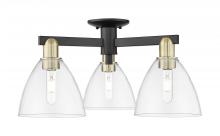 Innovations Lighting 716-3F-BAB-GBD-752 - Bristol - 3 Light - 25 inch - Black Antique Brass - Semi-Flush Mount