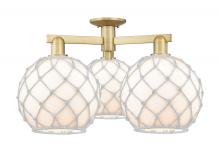 Innovations Lighting 716-3F-BB-G121-10RW - Farmhouse Rope - 3 Light - 28 inch - Brushed Brass - Semi-Flush Mount