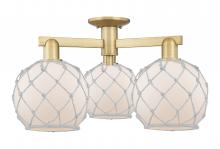 Innovations Lighting 716-3F-BB-G121-8RW - Farmhouse Rope - 3 Light - 26 inch - Brushed Brass - Semi-Flush Mount