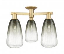 Innovations Lighting 716-3F-BB-G480-6SL - Brookhaven Almond - 3 Light - 6 inch - Brushed Brass - Semi-Flush Mount