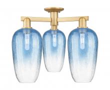 Innovations Lighting 716-3F-BB-G484-7SB - Brookhaven Flute - 3 Light - 6 inch - Brushed Brass - Semi-Flush Mount