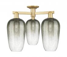 Innovations Lighting 716-3F-BB-G484-7SL - Brookhaven Flute - 3 Light - 6 inch - Brushed Brass - Semi-Flush Mount
