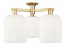 Innovations Lighting 716-3F-BB-G559-8GWH - Bridal Veil - 3 Light - 26 inch - Brushed Brass - Semi-Flush Mount