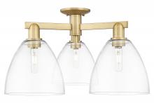 Innovations Lighting 716-3F-BB-GBD-92 - Bristol - 3 Light - 27 inch - Brushed Brass - Semi-Flush Mount