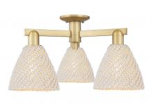 Innovations Lighting 716-3F-BB-NBD-75-NAT - Bristol Natural - 3 Light - 6 inch - Brushed Brass - Semi-Flush Mount