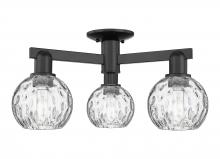 Innovations Lighting 716-3F-BK-G1215-6 - Athens Water Glass - 3 Light - 24 inch - Matte Black - Semi-Flush Mount