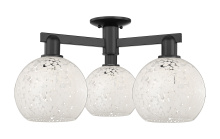 Innovations Lighting 716-3F-BK-G1216-8WM - White Mouchette - 3 Light - 26 inch - Matte Black - Semi-Flush Mount