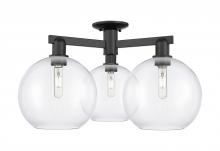 Innovations Lighting 716-3F-BK-G122-10 - Athens - 3 Light - 28 inch - Matte Black - Semi-Flush Mount