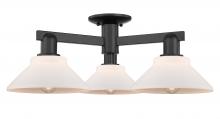Innovations Lighting 716-3F-BK-G131 - Orwell - 3 Light - 26 inch - Matte Black - Semi-Flush Mount