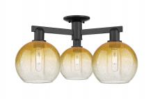 Innovations Lighting 716-3F-BK-G483-8AM - Brookhaven Globe - 3 Light - 6 inch - Matte Black - Semi-Flush Mount