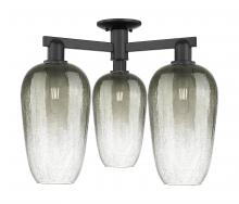 Innovations Lighting 716-3F-BK-G484-7SL - Brookhaven Flute - 3 Light - 6 inch - Matte Black - Semi-Flush Mount