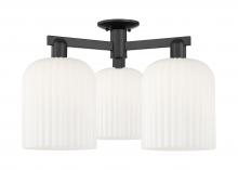 Innovations Lighting 716-3F-BK-G559-8GWH - Bridal Veil - 3 Light - 26 inch - Matte Black - Semi-Flush Mount