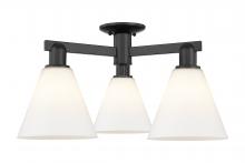 Innovations Lighting 716-3F-BK-GBC-81 - Berkshire Glass - 3 Light - 26 inch - Matte Black - Semi-Flush Mount