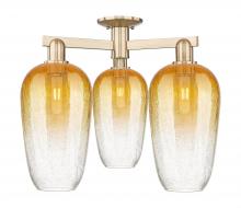 Innovations Lighting 716-3F-CB-G484-7AM - Brookhaven Flute - 3 Light - 6 inch - Champagne Bronze - Semi-Flush Mount