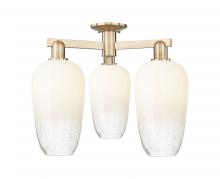 Innovations Lighting 716-3F-CB-G484-7OP - Brookhaven Flute - 3 Light - 6 inch - Champagne Bronze - Semi-Flush Mount