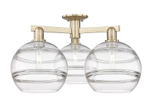 Innovations Lighting 716-3F-CB-G556-10CL - Rochester - 3 Light - 28 inch - Champagne Bronze - Semi-Flush Mount