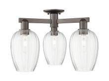 Innovations Lighting 716-3F-OB-G457-6CL - Preston Flute - 3 Light - 6 inch - Oil Rubbed Bronze - Semi-Flush Mount