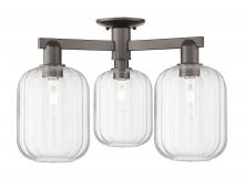 Innovations Lighting 716-3F-OB-G460-7CL - Preston Cylinder - 3 Light - 6 inch - Oil Rubbed Bronze - Semi-Flush Mount