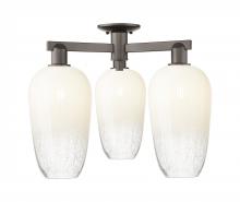 Innovations Lighting 716-3F-OB-G484-7OP - Brookhaven Flute - 3 Light - 6 inch - Oil Rubbed Bronze - Semi-Flush Mount