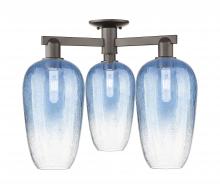 Innovations Lighting 716-3F-OB-G484-7SB - Brookhaven Flute - 3 Light - 6 inch - Oil Rubbed Bronze - Semi-Flush Mount