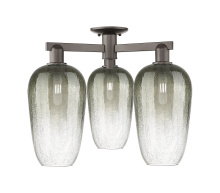 Innovations Lighting 716-3F-OB-G484-7SL - Brookhaven Flute - 3 Light - 6 inch - Oil Rubbed Bronze - Semi-Flush Mount