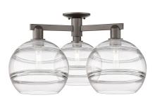 Innovations Lighting 716-3F-OB-G556-10CL - Rochester - 3 Light - 28 inch - Oil Rubbed Bronze - Semi-Flush Mount