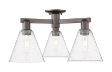 Innovations Lighting 716-3F-OB-GBC-84 - Berkshire Glass - 3 Light - 26 inch - Oil Rubbed Bronze - Semi-Flush Mount