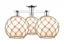 Innovations Lighting 716-3F-PC-G121-10RB - Farmhouse Rope - 3 Light - 28 inch - Polished Chrome - Semi-Flush Mount