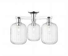 Innovations Lighting 716-3F-PC-G460-7CL - Preston Cylinder - 3 Light - 6 inch - Polished Chrome - Semi-Flush Mount