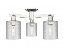 Innovations Lighting 716-3F-PN-G112 - Cobbleskill - 3 Light - 23 inch - Polished Nickel - Semi-Flush Mount