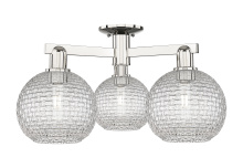 Innovations Lighting 716-3F-PN-G122C-8CL - Athens - 3 Light - 26 inch - Polished Nickel - Semi-Flush Mount
