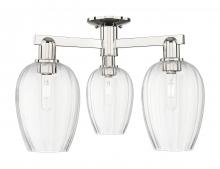 Innovations Lighting 716-3F-PN-G457-6CL - Preston Flute - 3 Light - 6 inch - Polished Nickel - Semi-Flush Mount