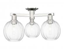 Innovations Lighting 716-3F-PN-G458-7CL - Preston Globe - 3 Light - 6 inch - Polished Nickel - Semi-Flush Mount