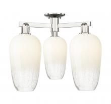 Innovations Lighting 716-3F-PN-G484-7OP - Brookhaven Flute - 3 Light - 6 inch - Polished Nickel - Semi-Flush Mount