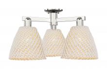 Innovations Lighting 716-3F-PN-NBD-9-NAT - Bristol Natural - 3 Light - 27 inch - Polished Nickel - Semi-Flush Mount
