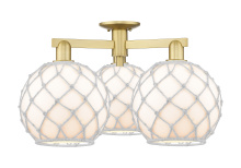 Innovations Lighting 716-3F-SG-G121-10RW - Farmhouse Rope - 3 Light - 28 inch - Satin Gold - Semi-Flush Mount
