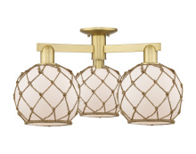 Innovations Lighting 716-3F-SG-G121-8RB - Farmhouse Rope - 3 Light - 26 inch - Satin Gold - Semi-Flush Mount