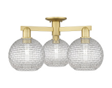 Innovations Lighting 716-3F-SG-G122C-8CL - Athens - 3 Light - 26 inch - Satin Gold - Semi-Flush Mount