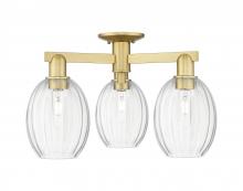 Innovations Lighting 716-3F-SG-G459-6CL - Preston Bulb - 3 Light - 6 inch - Satin Gold - Semi-Flush Mount